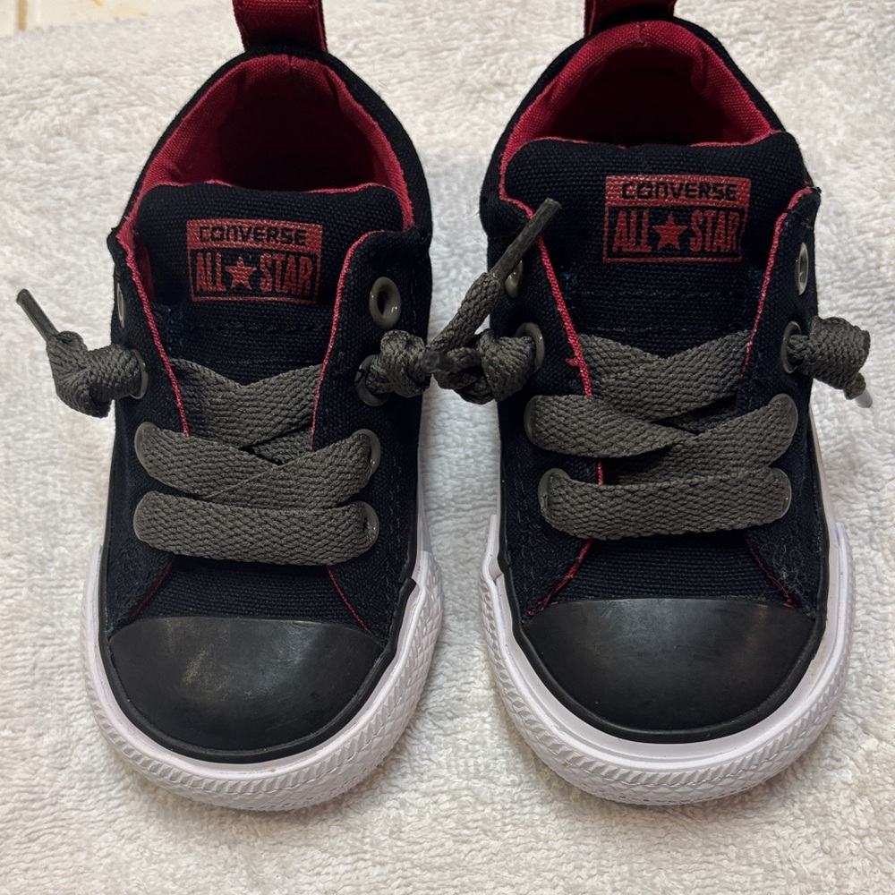 NWOT Converse Kids Black and Red All Star Sneakers